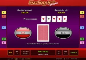 The double up feature on Sizzling Hot Deluxe slot