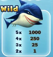 Shark symbol in the Ocean Reef game that has the Wild function