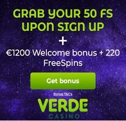 Verde Casino promo code - No deposit bonus 50 Free Spins